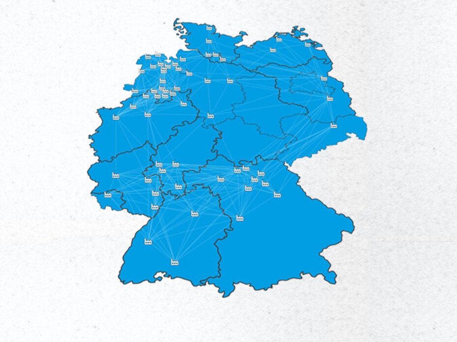 Netzwerk der Kalksandsteinindustrie Struktur der Kalksandsteinindustrie in Deutschland