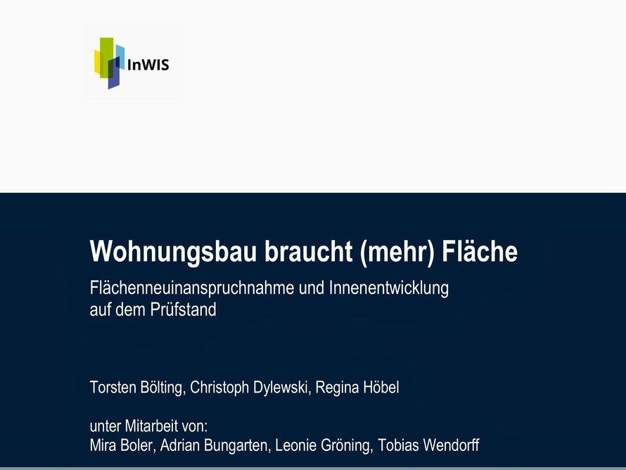 InWIS-Studie - Flächenneuinanspruchnahme