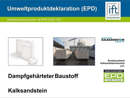 Umweltproduktdeklaration (EPD) für Kalksandstein, Ausgabe 2026